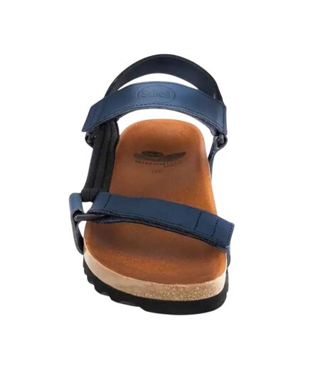 Womens/ladies Heaven Ad Nubuck Flatform Sandals Navy Blue Scholl