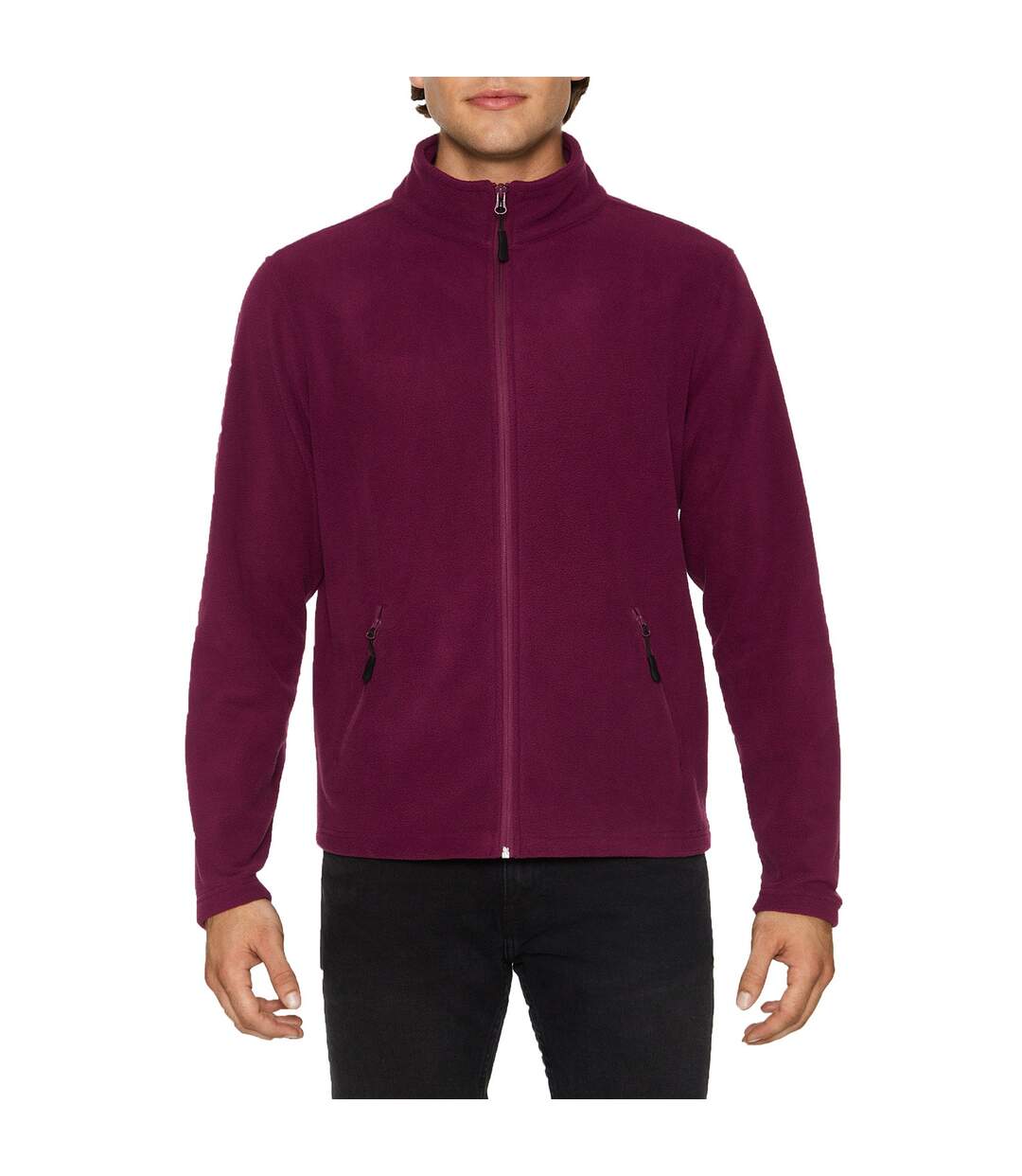 maroon fleece jacket