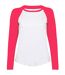 T-shirt à manches longues femme blanc/rose Skinni Fit-1