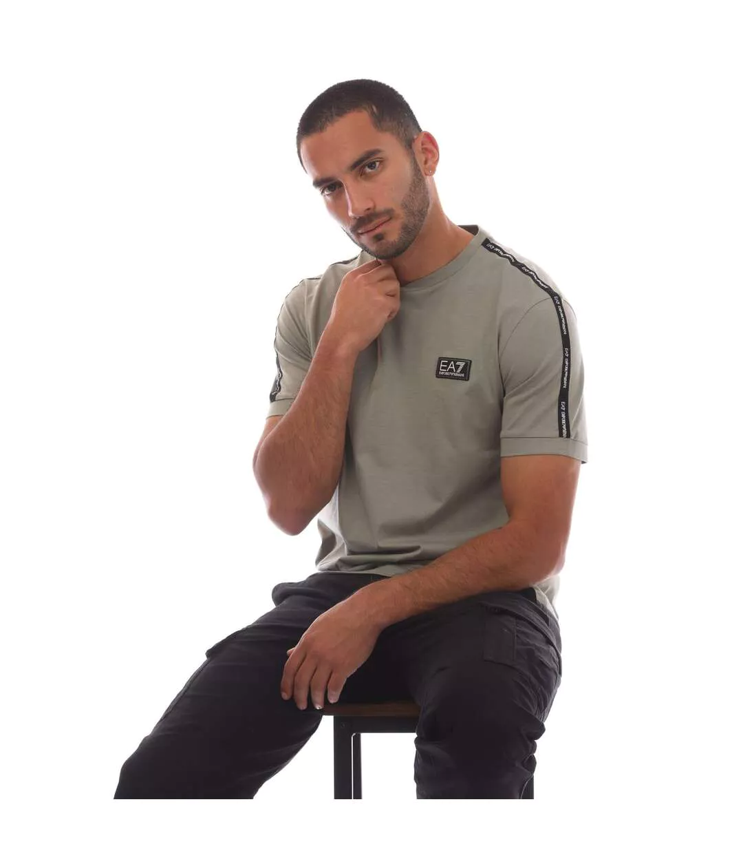 T-shirt Style Logo Ea7 Homme Gris Emporio Armani-1