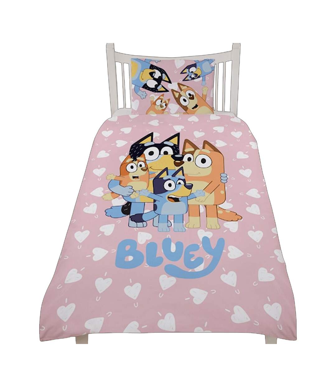I Love U Single Duvet Cover Set Multicoloured Bluey-2