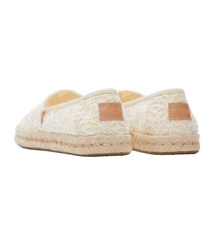 Womens/ladies alpargata rope 2.0 floral lace espadrilles natural Toms