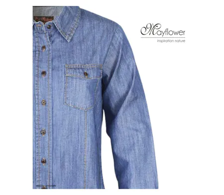 MAYFLOWER LERIDA1 – Chemisier en jean bleu denim pour femme : le confort intemporel au quotidien
