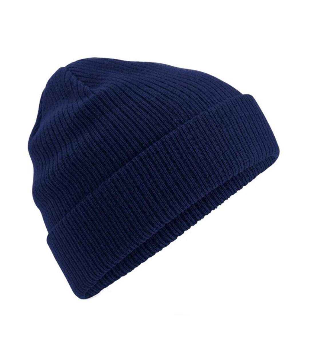 Bonnet En Coton Biologique Bleu Marine Beechfield-1