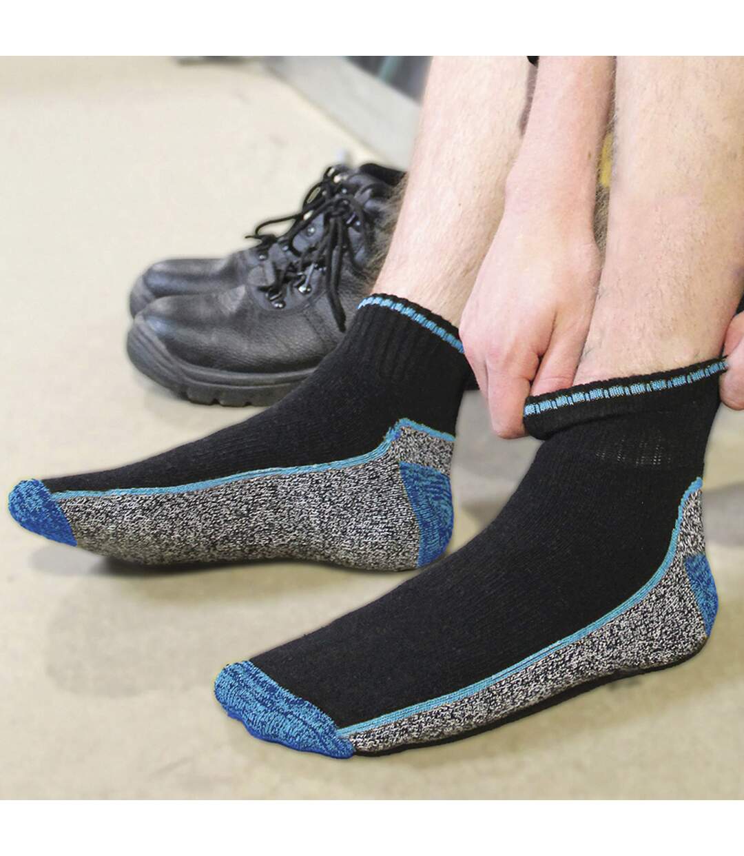 3 Pairs Short Bamboo Work Socks for Men-4