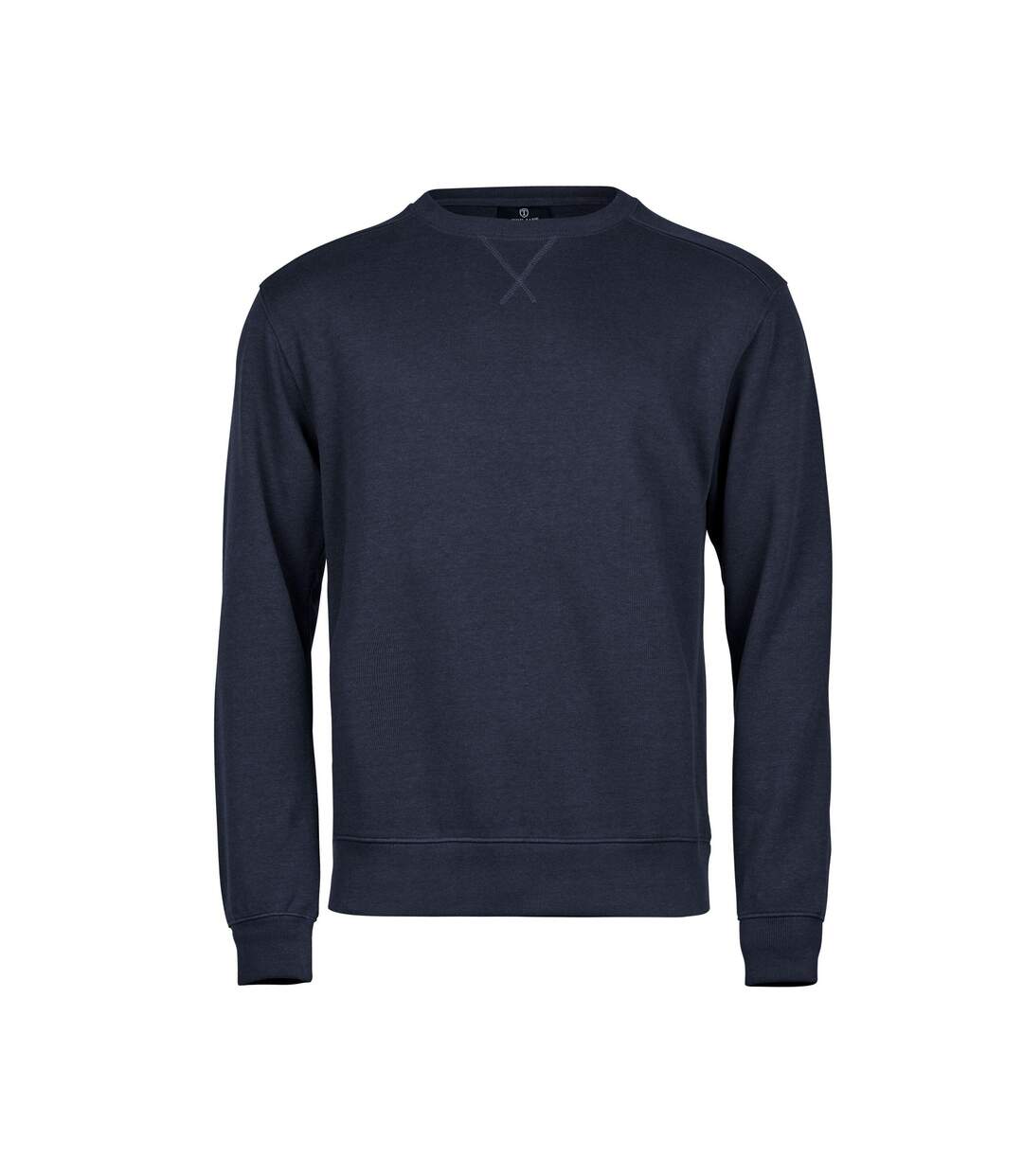 Mens Ribbed Interlock Crew Neck Sweatshirt Navy Tee Jays-1