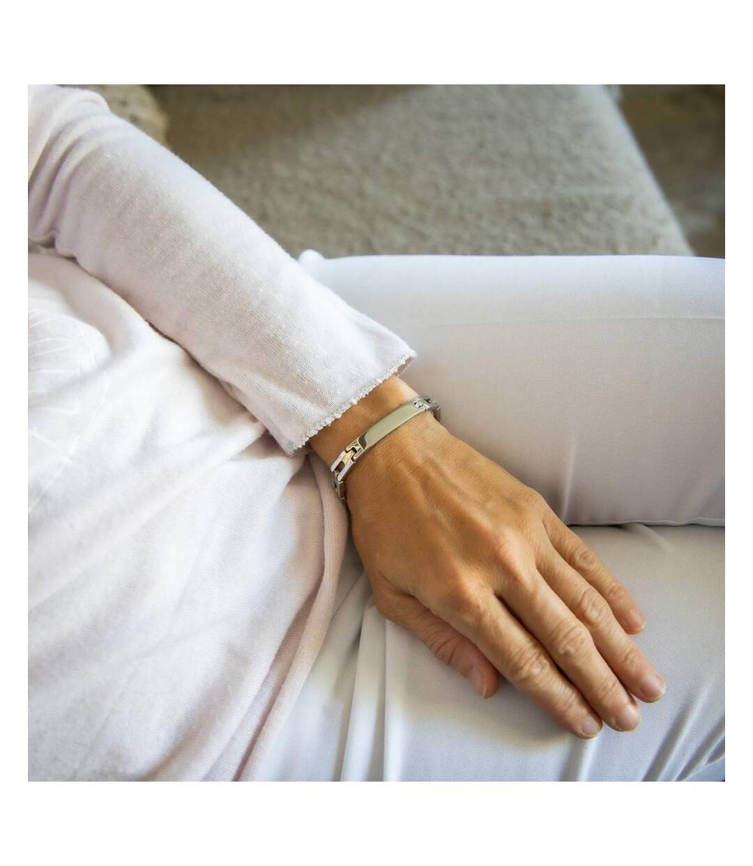 Bracelet Femme Acier Argent Doré