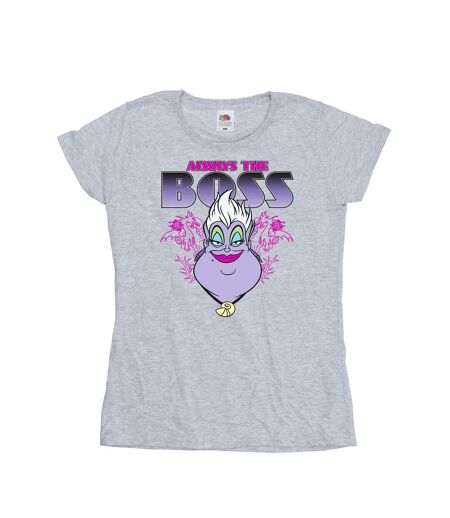 Disney T-shirt en coton Femme/Ladies The Little Mermaid Ursula Mum Is The Boss (Gris sportif) - UTBI44539