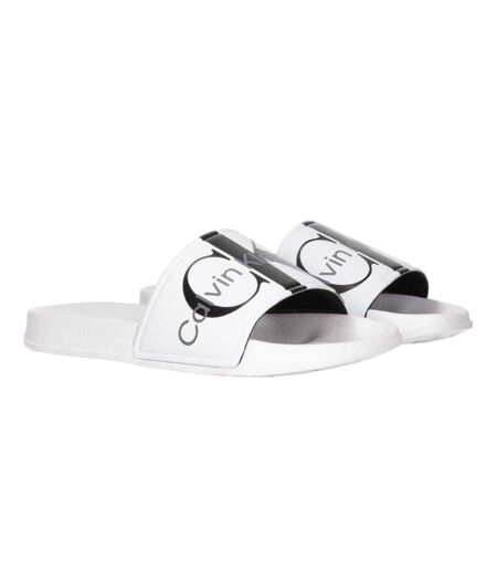 Claquettes Motif/style Logo Adulte Blanc Calvin Klein
