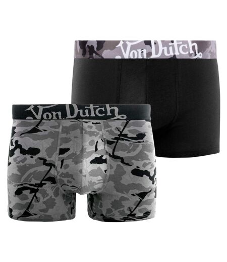 Lot de 2 boxers homme en coton imprimé et uni Concrete Vondutch