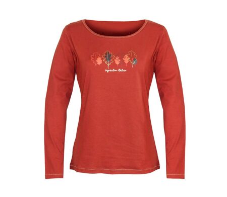MAYFLOWER NOBODY3 – Tee-shirt manches longues orange éclatant et détails Lurex pour un style vitaminé