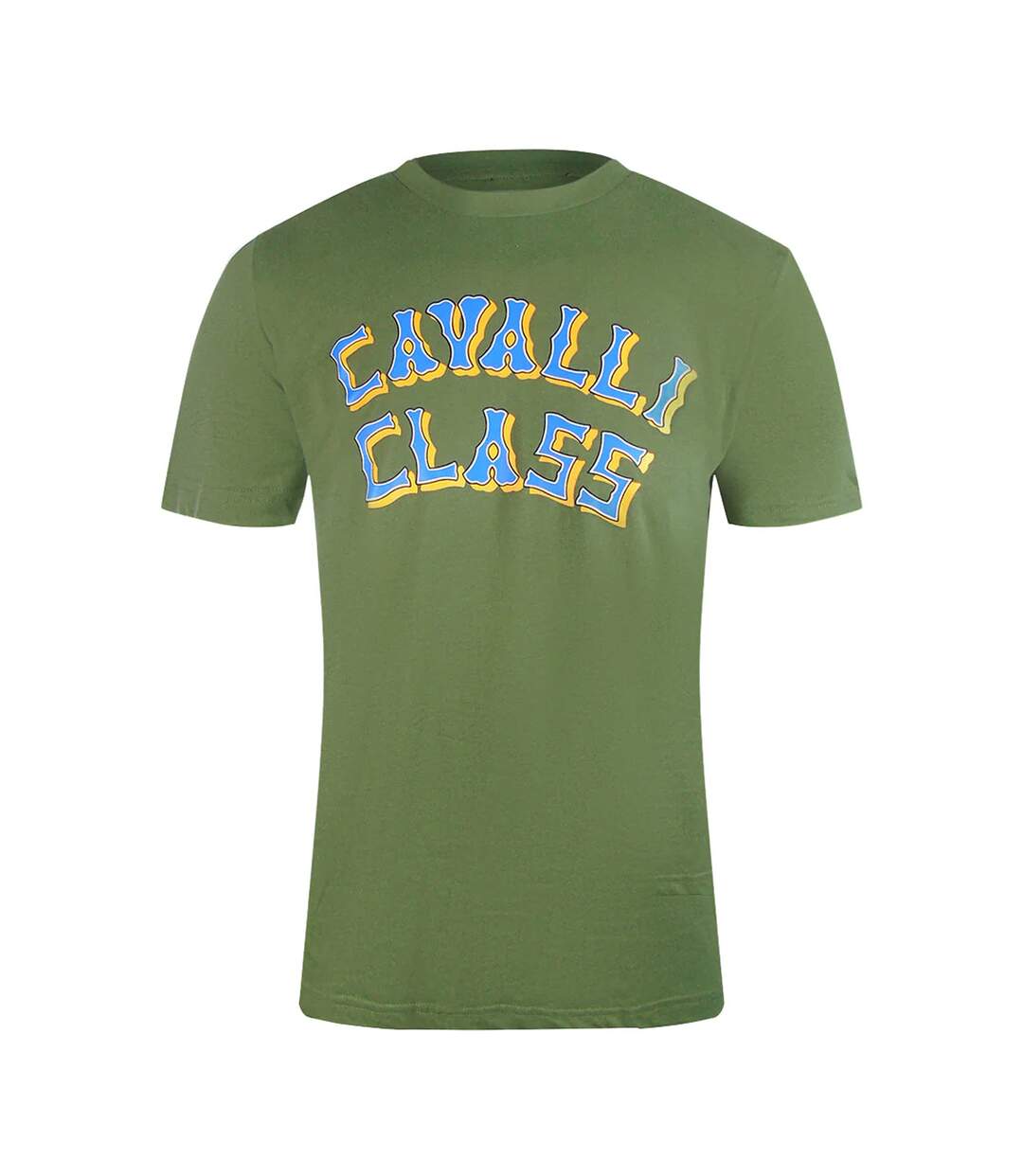 T-shirt Motif/style Logo Superposé Homme Vert Kaki Cavalli Class-1