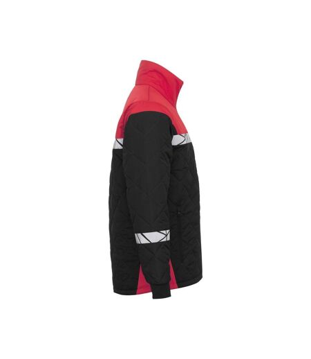 Mens Progression Quilted Lightweight Padded Jacket Black Red Projob