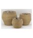 Cache-pots en jonc naturel et doublure plastique (Lot de 3)