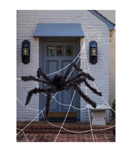 Giant spider outdoor wall decoration set one size black/white Smiffys