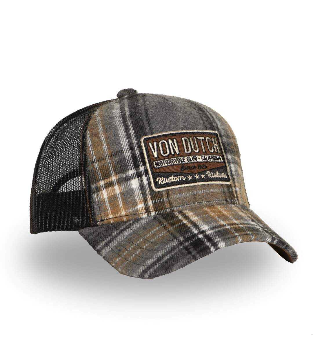 Casquette baseball avec filet adulte en flannelle à carreaux Car Vondutch-3
