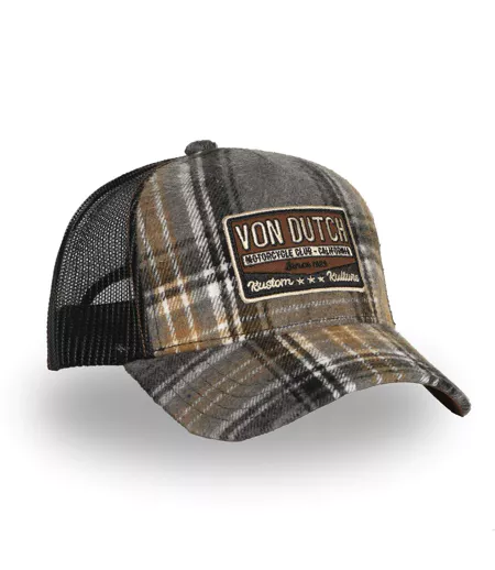 Casquette baseball avec filet adulte en flannelle à carreaux Car Vondutch