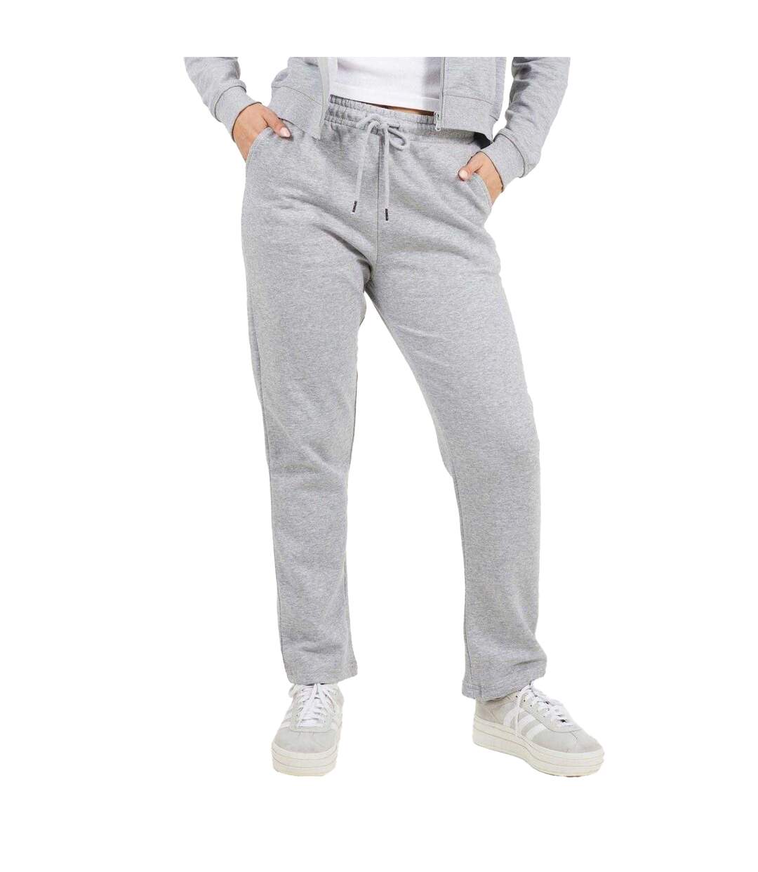 Womens/ladies Slim Joggers Grey Marl Brave Soul-2