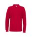 Mens Pique Long-sleeved T-shirt Red Cottover-1