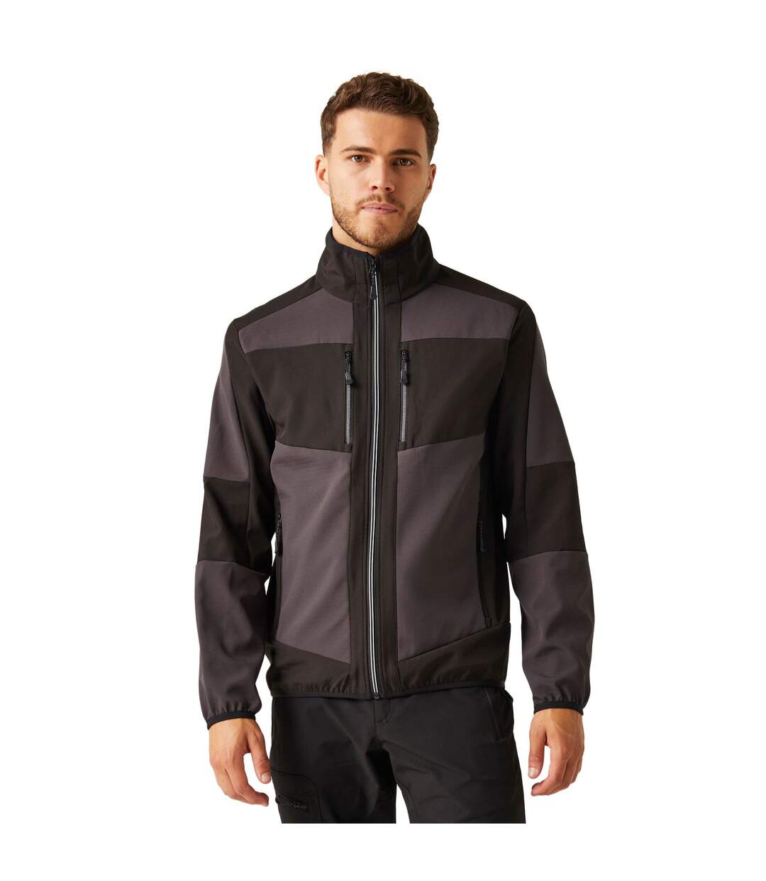 Unisex Adult 2 Layer Soft Shell Jacket Ash Black Regatta Professional-3