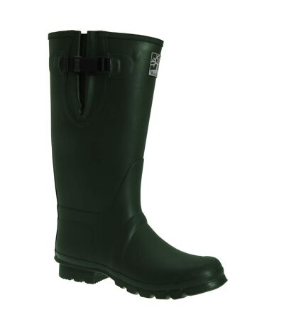 Woodland Unisex Neoprene Gusset Thermal Insulated Wellington Boots (Dark Olive Green) - UTDF976