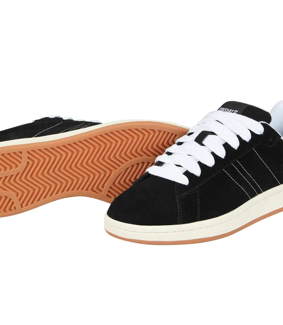 Mens Kensal Leather Trainers Black White Lonsdale-4