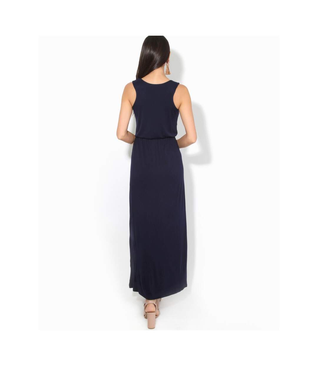 Robe longue femme bleu marine Krisp-2