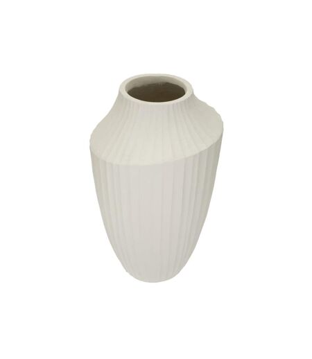 Vase Design Rainuré Ice 50cm Crème