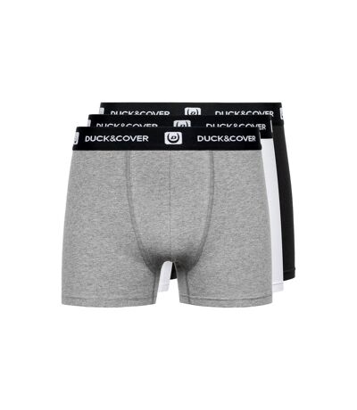 Duck and Cover Mens Keach Boxer Shorts (Pack of 3) (Gray/White/Black) - UTBG508