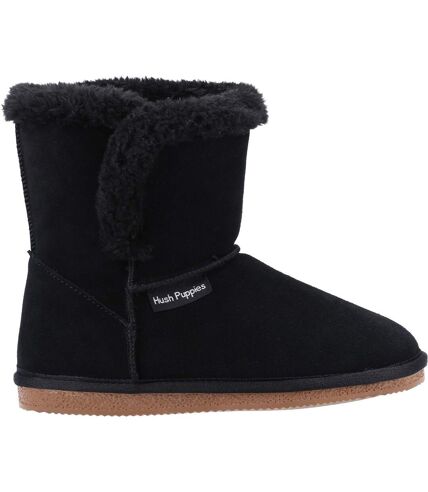 Hush puppies womens/ladies ashleigh suede slipper boots black Skechers