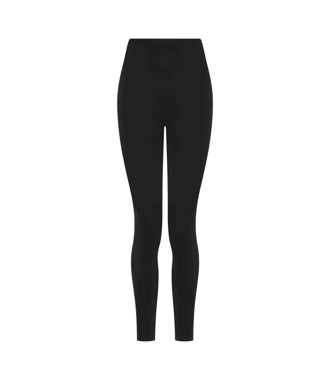 Womens/ladies Sculpting Leggings Black Tombo-2