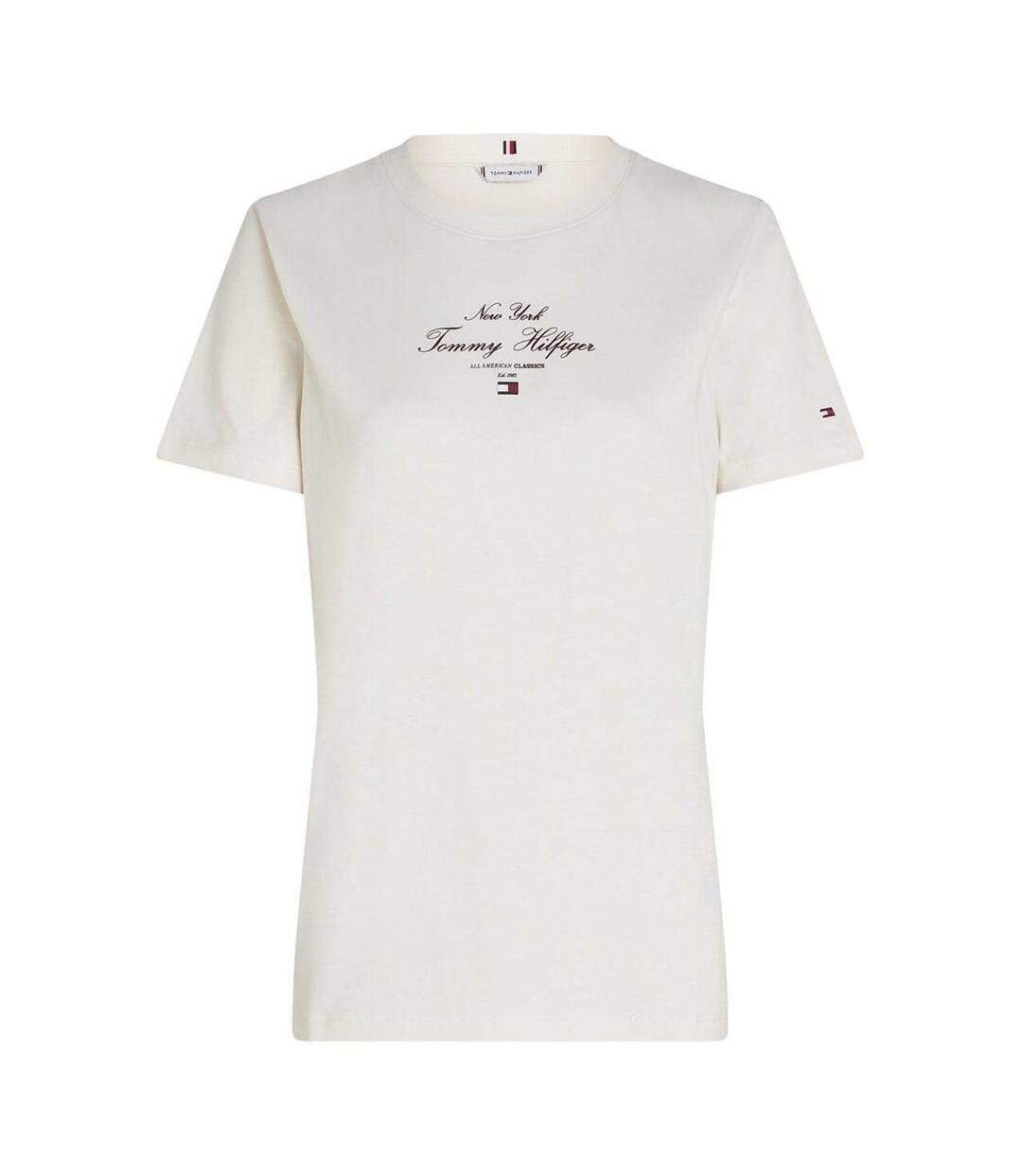 T-shirt Motif/style Texte Femme Blanc Cassé Tommy Hilfiger-2