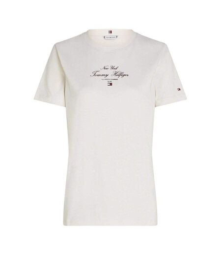 T-shirt Motif/style Texte Femme Blanc Cassé Tommy Hilfiger