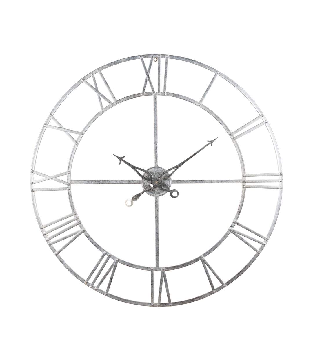 Foil skeleton wall clock large silver Hill Interiors