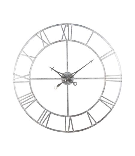 Hill Interiors Foil Skeleton Wall Clock (Silver) (Small) - UTHI2932