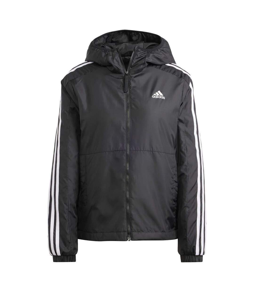 Veste À Capuche Motif/style 3 Rayures Essential Femme Noir Blanc Adidas-2