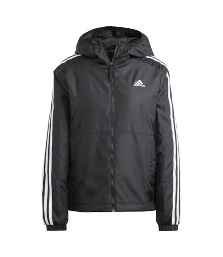 Veste À Capuche Motif/style 3 Rayures Essential Femme Noir Blanc Adidas