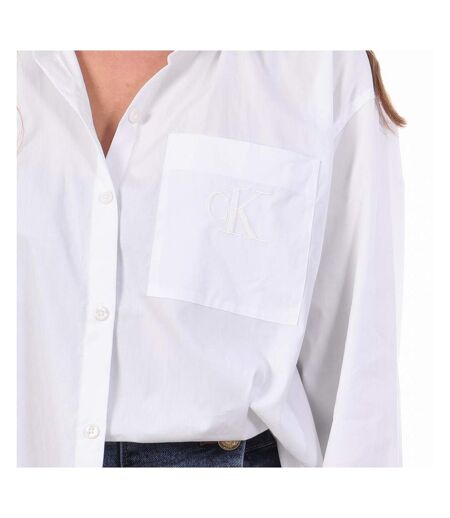 Chemises blanche femme calvin klein jeans poplin relaxed