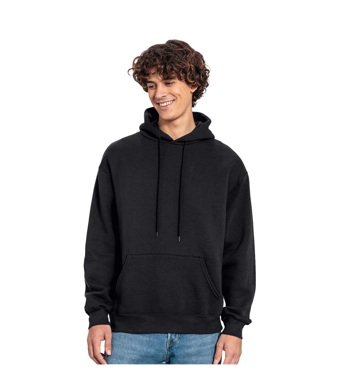 Sweat À Capuche Iconic Premium Homme Noir Fruit Of The Loom-1