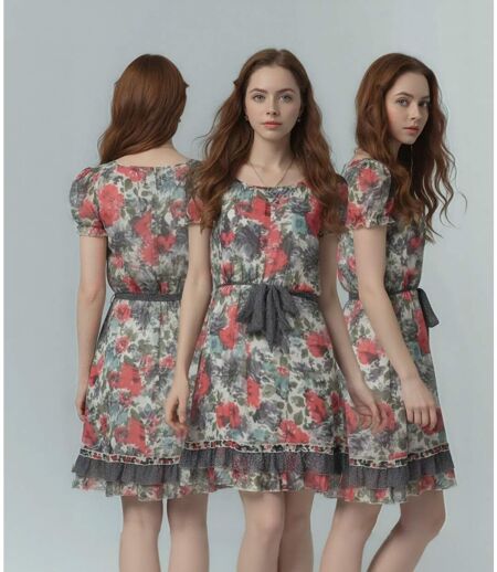 Robe sans manche femme imprimée motifs fleurs - Féminine et élégante