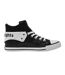 Mens Roco Folded Collar High Top Trainers Black White British Knights-1