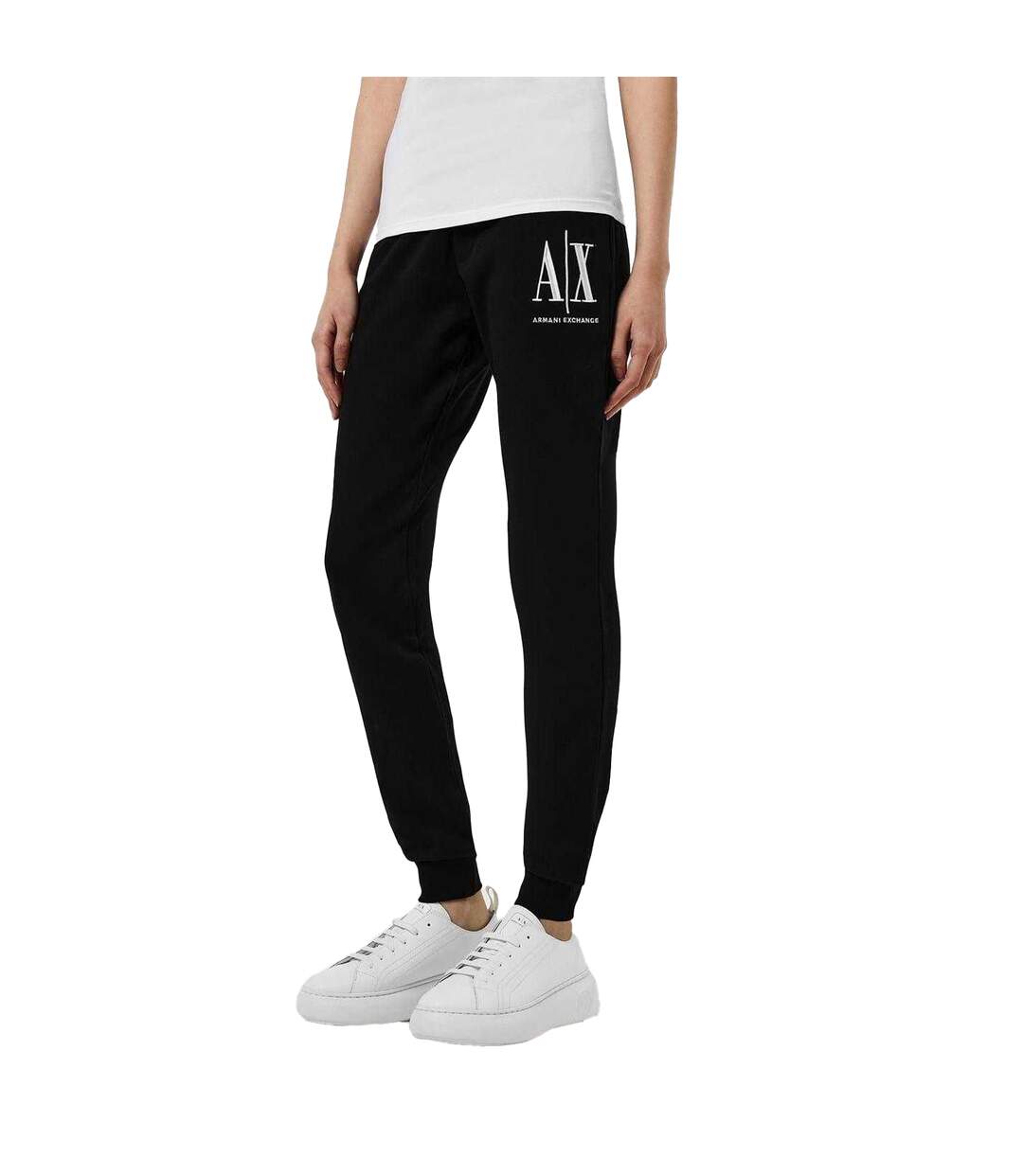 Womens/ladies Cotton Jogging Bottoms Black Armani Exchange-1