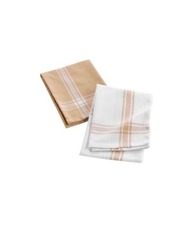 Lot de 2 Torchons Cuisiline 50x70cm Beige
