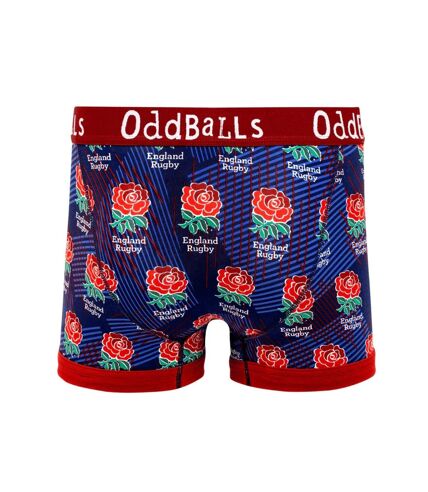 OddBalls Mens Alternate England Rugby Boxer Shorts (Blue/Red) - UTOB175