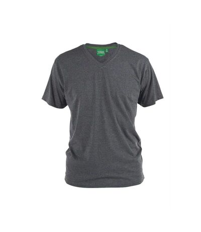 Duke Mens Signature-2 V-Neck T-Shirt (Charcoal Melange)