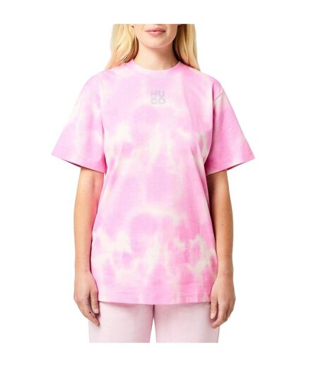T-shirt Motif/style Tie-dye Femme Rose Moyen Hugo