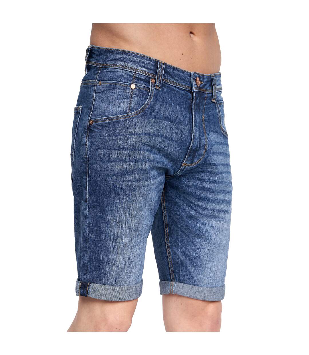 Short mustone homme bleu semi-délavé Duck and Cover-1