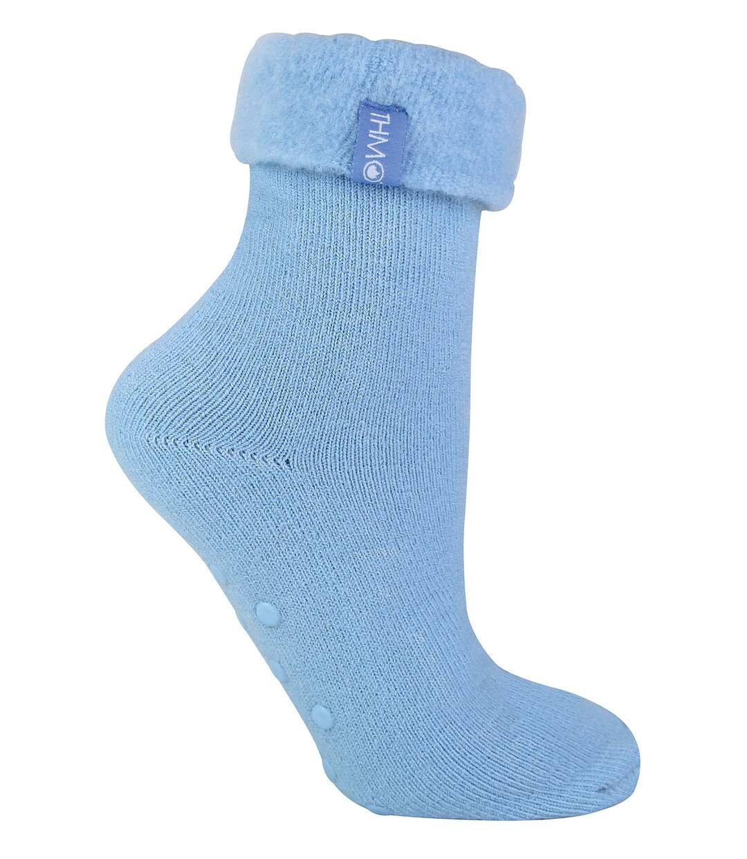 THMO - Femme Chaussettes de Lit Polaire Antidérapantes Hiver Thermique-1