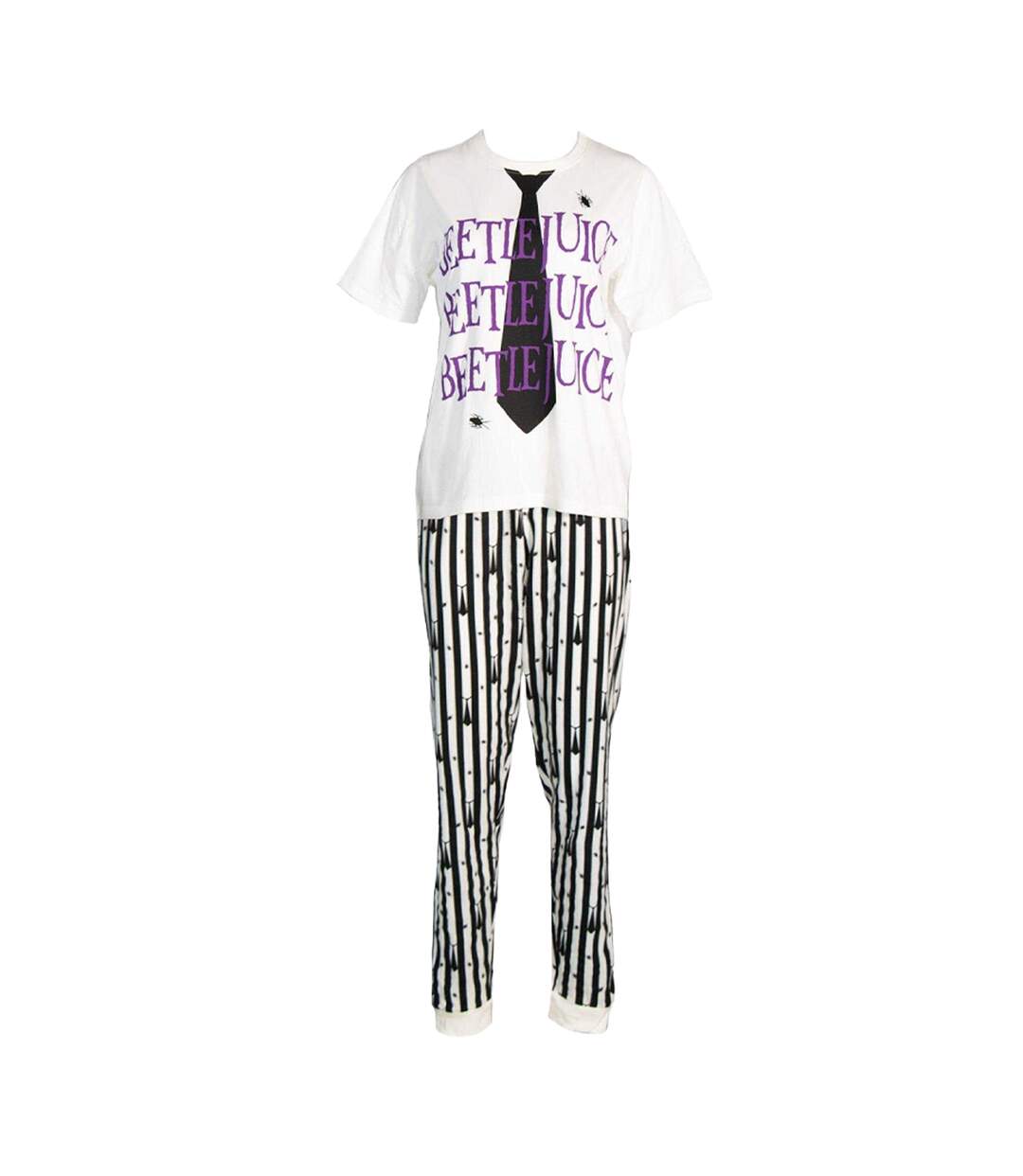 Ensemble De Pyjama Femme Blanc Noir Beetlejuice-1