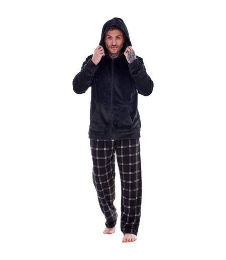 Ensemble De Pyjama Long Motif/style À Carreaux Homme Noir Keanu